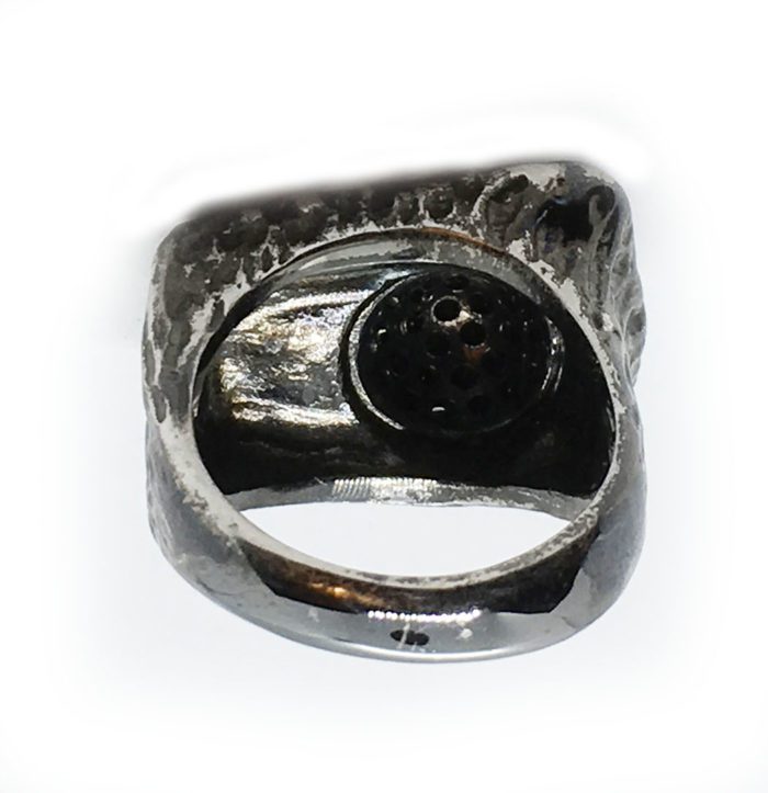 Onyx 925 Sterling Silver Black Rhodium and Gold Plating Ring 4
