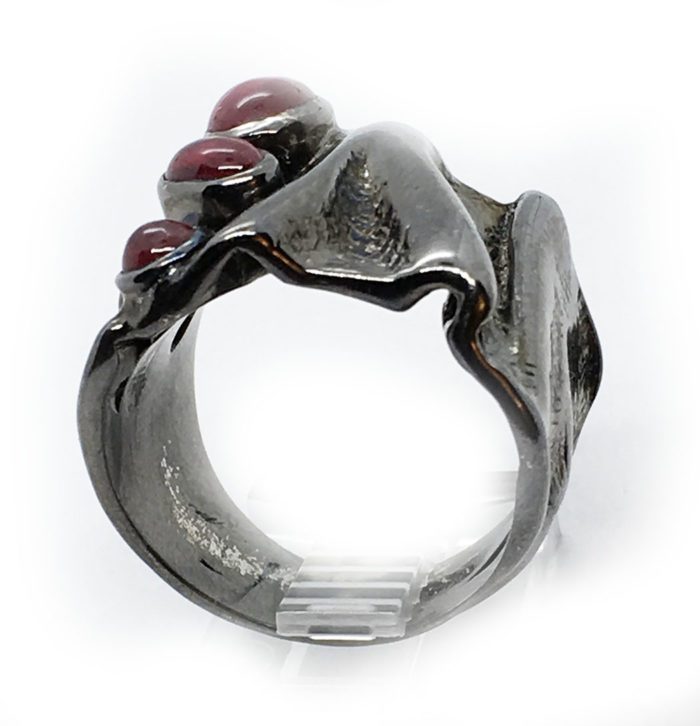Korund Stones 925 Sterling Silver Black Rhodium Plating Ring 3