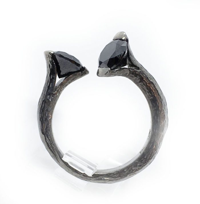 Onyx Stone 925 Sterling Silver Black Rhodium Plating Ring