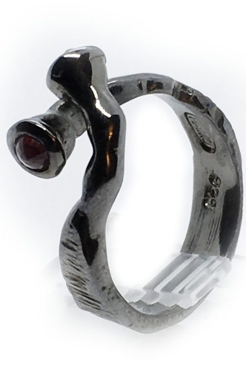 Rubies 925 Sterling Silver Black Rhodium Plating Ring