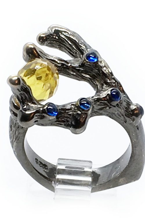 Swarovski 925 Sterling Silver Black Rhodium Plating Ring
