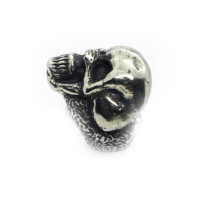 Abstract Women Body Shaped into A Skull Sterling Silver Ring 2