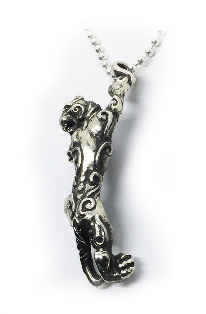Climbing Jaguar with Designs Sterling Silver Pendant 3