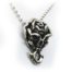 Abstract Skull blended with Evil Rose Sterling Silver Pendant