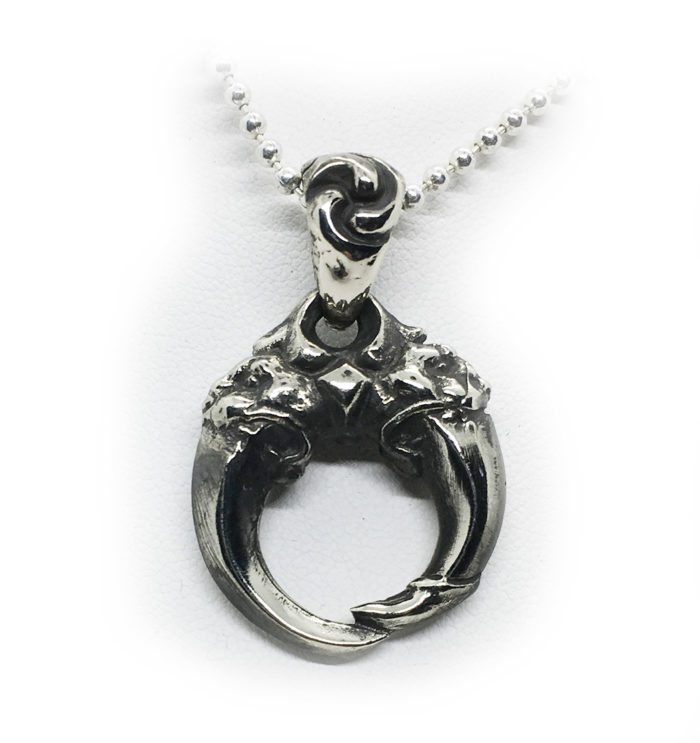 Double Lion Tooth Sterling Silver Pendant 2