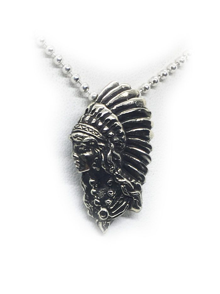 Apache Woman Silver Pendant