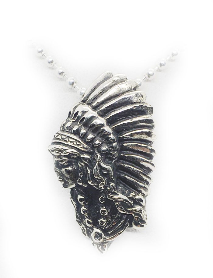 Apache Woman Silver Pendant 2