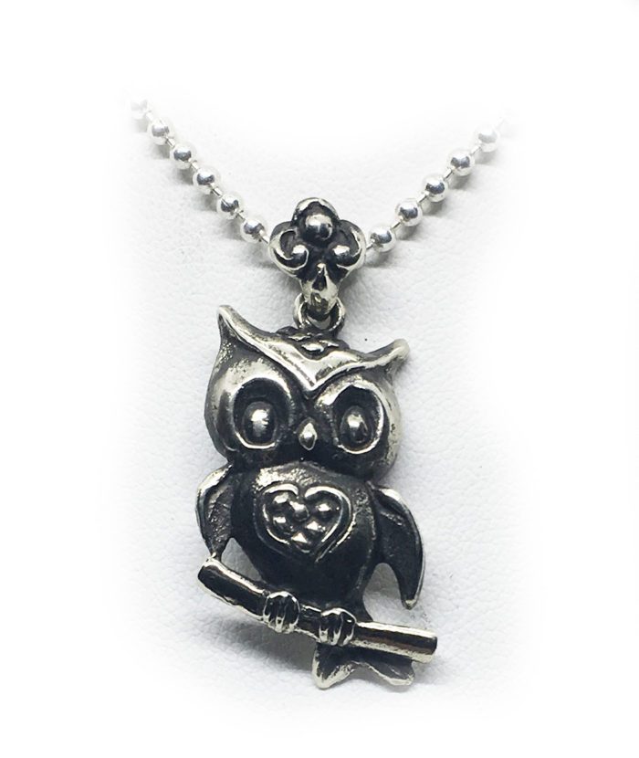 Lovely Owl Sterling Silver Pendant