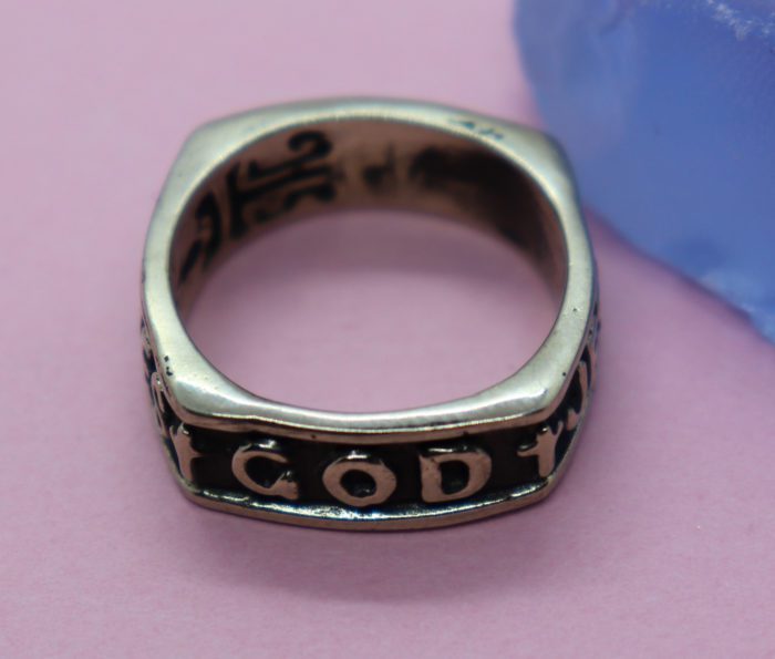God Saves Jesus Loves Sterling Silver Ring 6