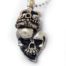 Jokers Love Skull with Crown Sterling Silver Pendant