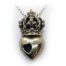 Crown Heart in Heart Sterling Silver Pendant