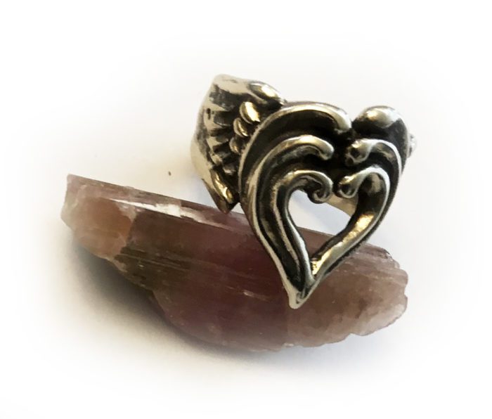 Heart Wings Sterling Silver Ring