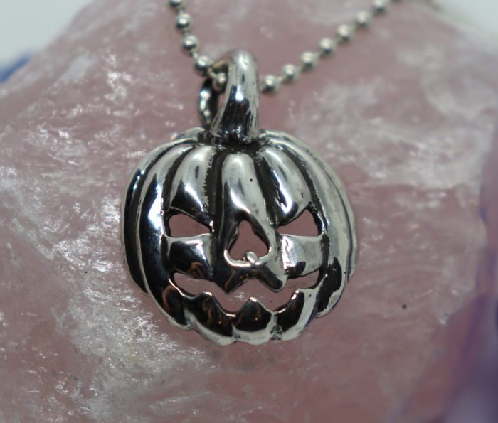 Halloween Jack-O-Lantern Sterling Silver Pendant