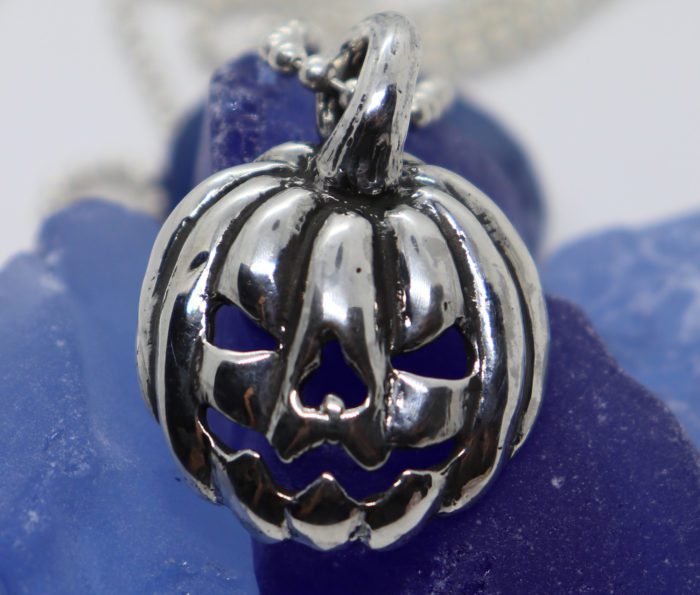 Halloween Jack-O-Lantern Sterling Silver Pendant 2