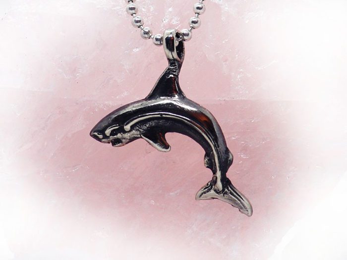 Attacking Shark Sterling Silver Pendant