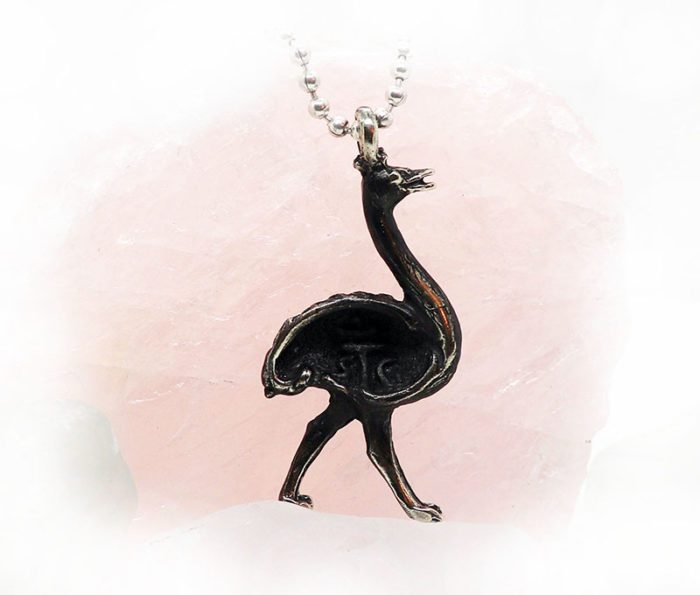 Ostrich Sterling Silver Pendant 2