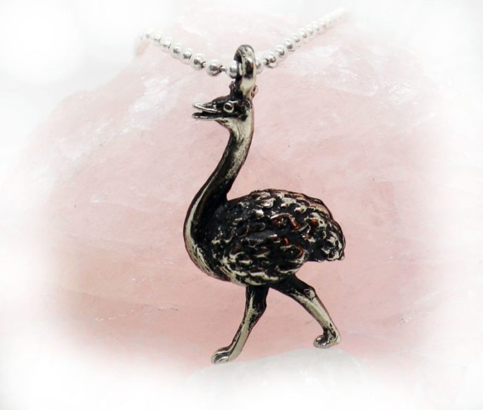 Ostrich Sterling Silver Pendant