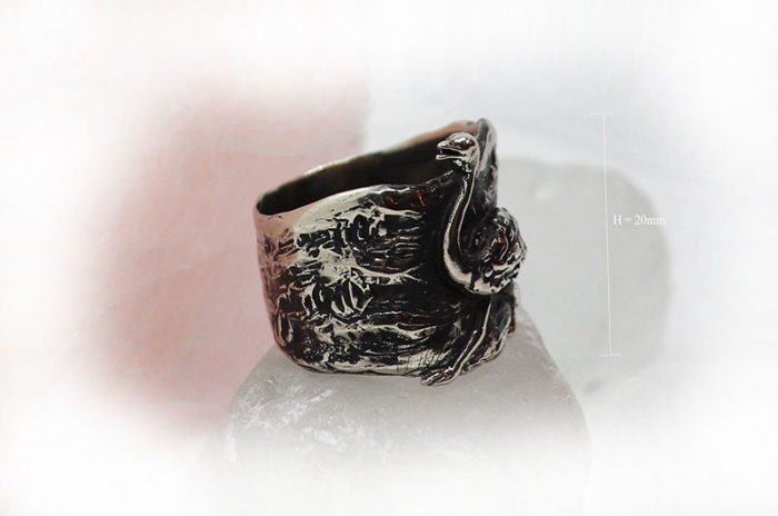 Ostrich Sterling Silver Ring 2