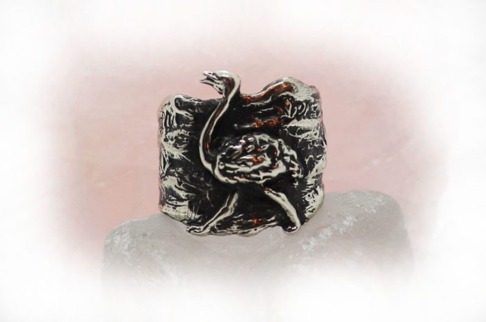 Ostrich Sterling Silver Ring