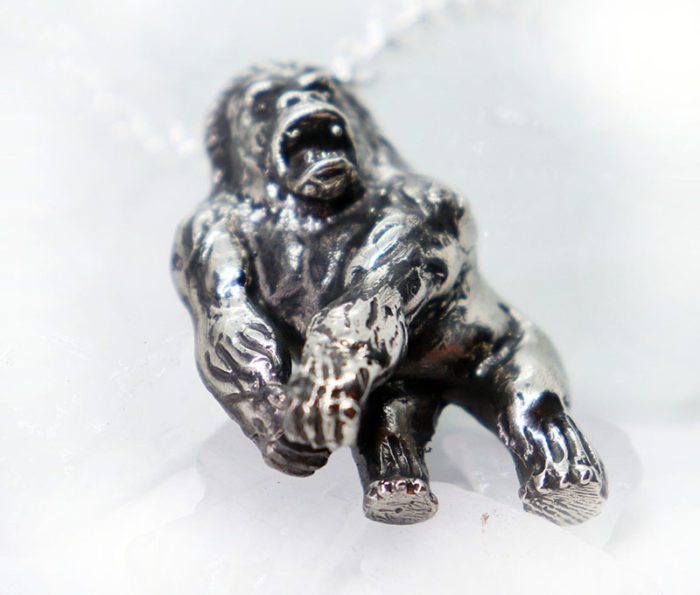 Gorilla Kong Sterling Silver Pendant 2