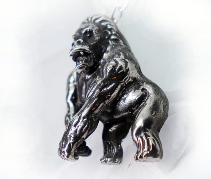 Gorilla Kong Sterling Silver Pendant 3
