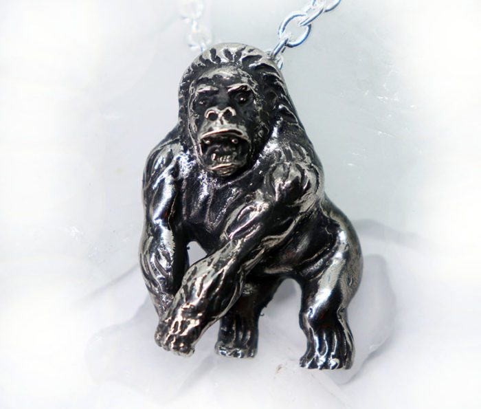 Gorilla Kong Sterling Silver Pendant