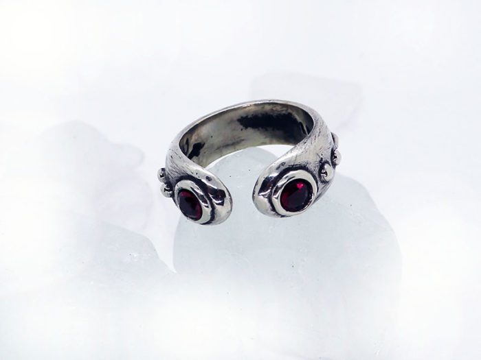 Silver Pinky Ring with CZ Stones 4