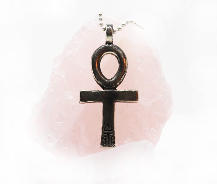 Ankh Egyptian Cross with Ruby Stone Silver Pendant 3