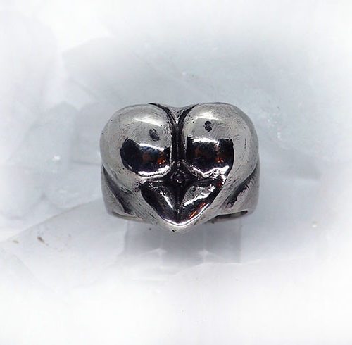 Ass Heart Sterling Silver Ring