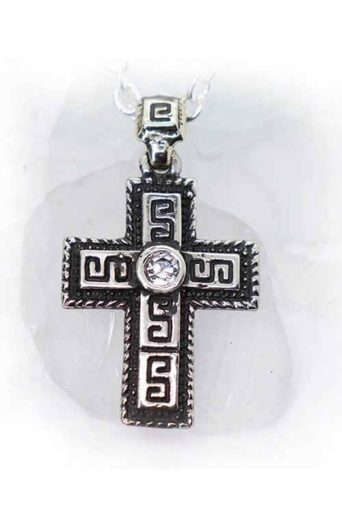 Ancient Design Cross Sterling Silver Pendant