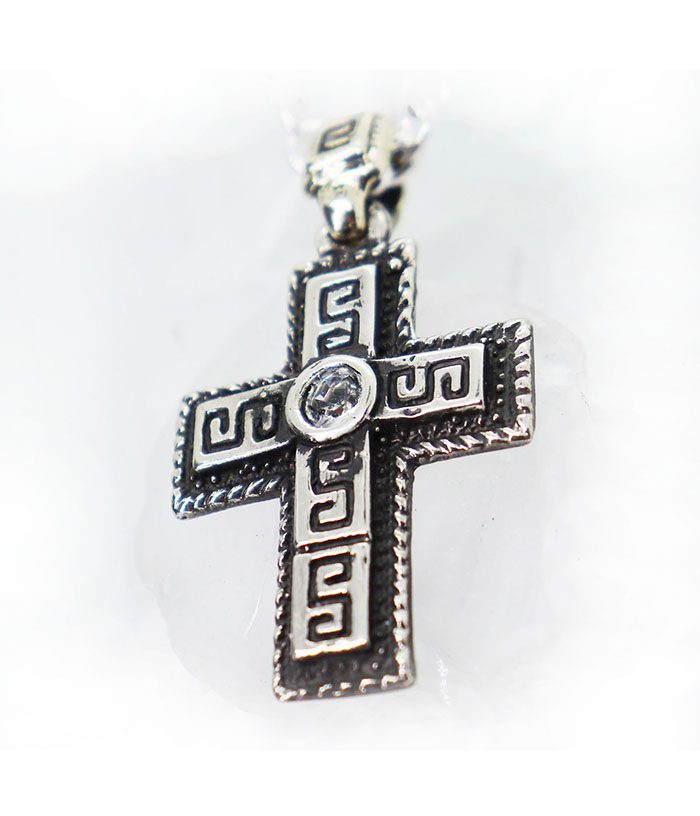 Ancient Design Cross Sterling Silver Pendant 2