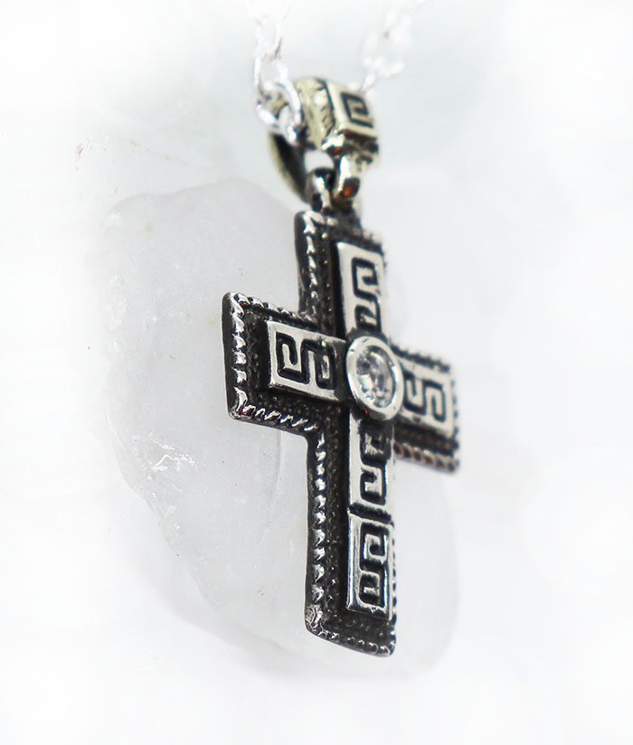 Ancient Design Cross Sterling Silver Pendant 3