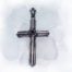 Cross With Onyx Stone Sterling Silver Pendant