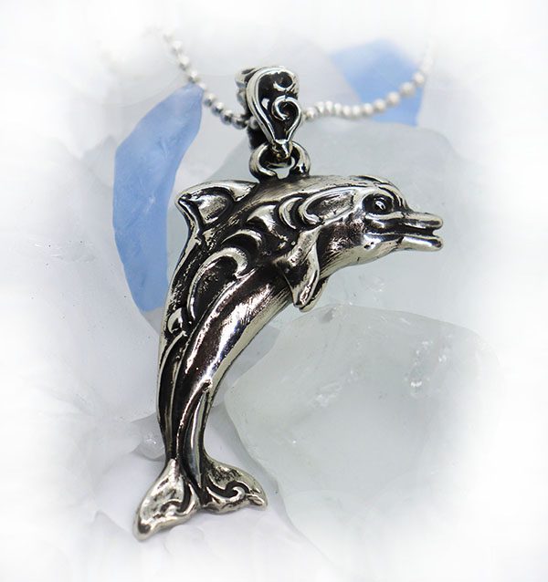 Jumping Dolphin Sterling Silver Pendant 2