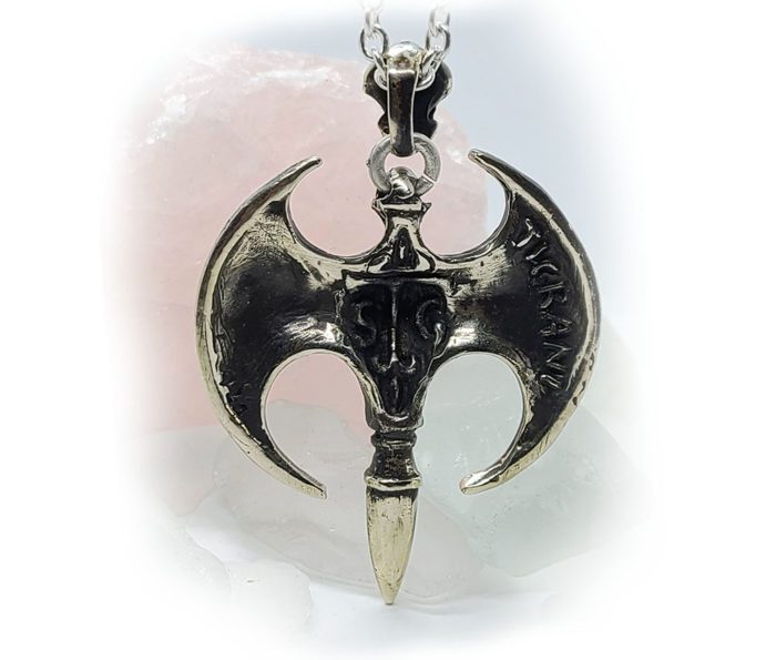 Ancient Tiger Battle Axe Sterling Silver Pendant 3