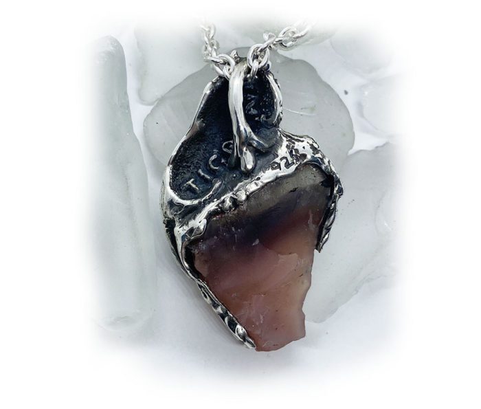 Lion with Natural Agate Stone Sterling Silver Necklace 3