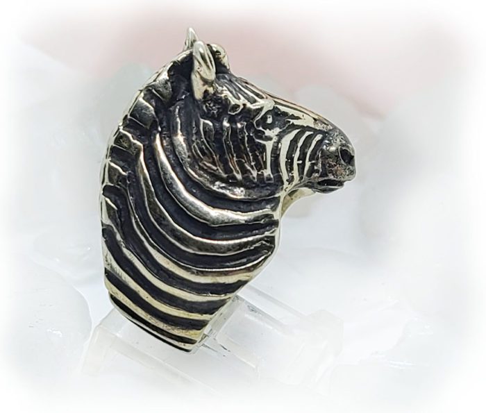Zebra Sterling Silver Ring 3