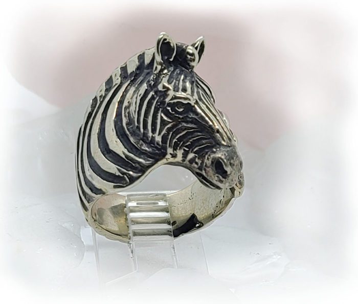 Zebra Sterling Silver Ring