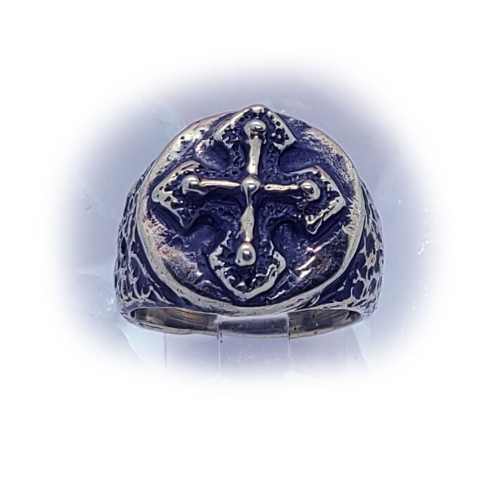 Antique Cross Silver Ring 3
