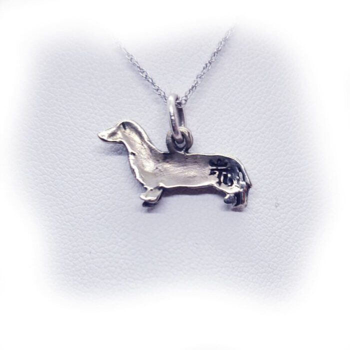 Dachshund Wiener Dog Silver Necklace back