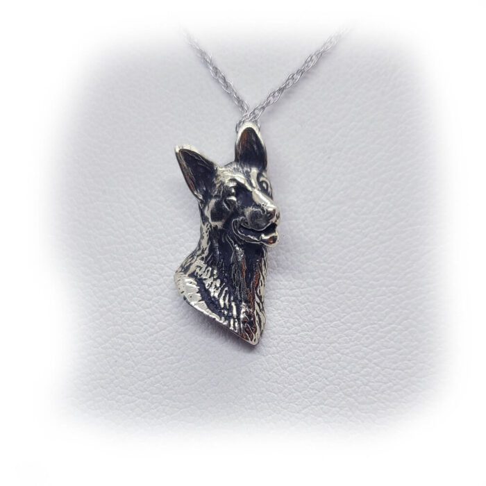 German Shepherd Silver Necklace