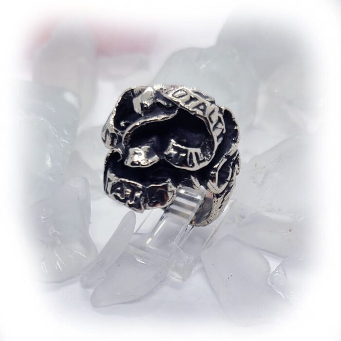 Ribbon Skull Silver Ring 2