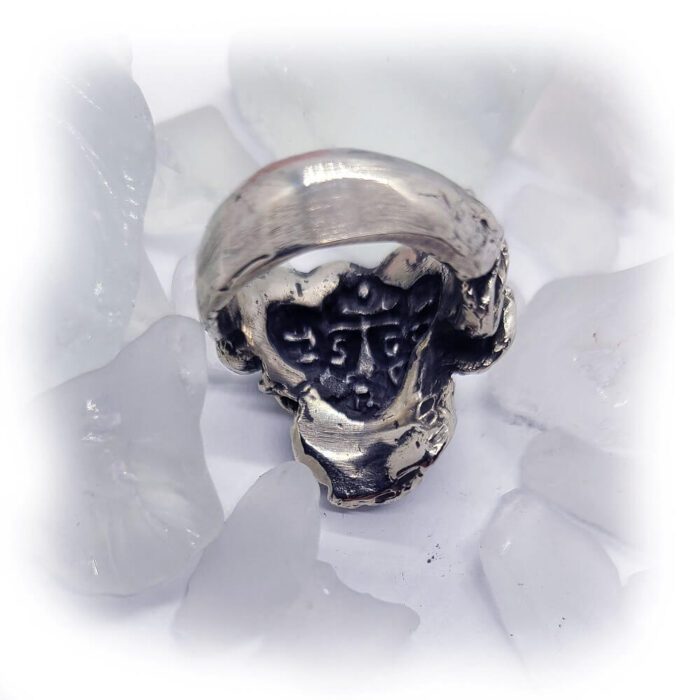 Ribbon Skull Silver Ring 5