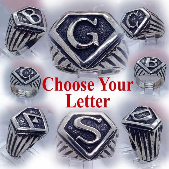 Super Letter Silver Rings