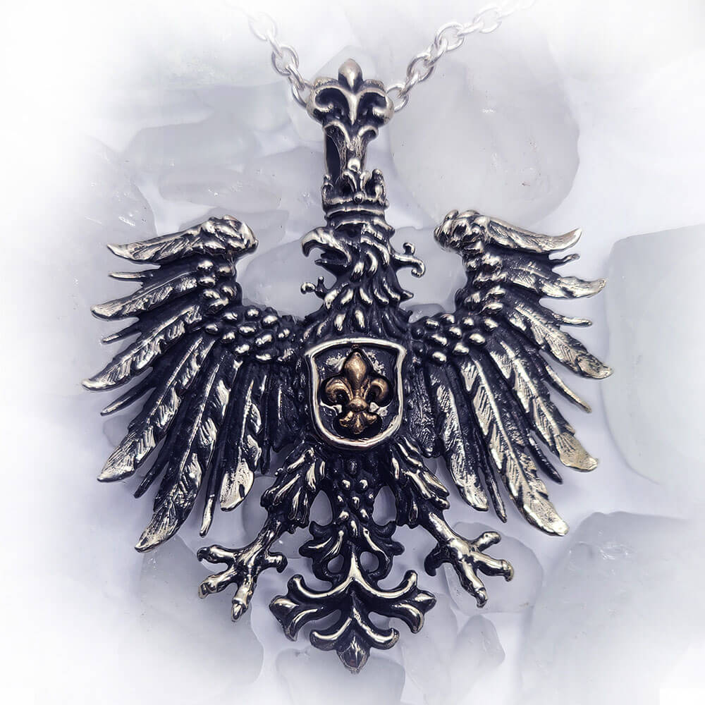 Heraldic Eagle Fleur-De-Lis Pendant