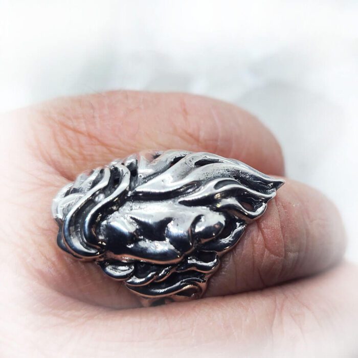 Lion Sterling Silver Ring 4