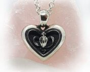 Poison Cobra in Heart Sterling Silver Pendant