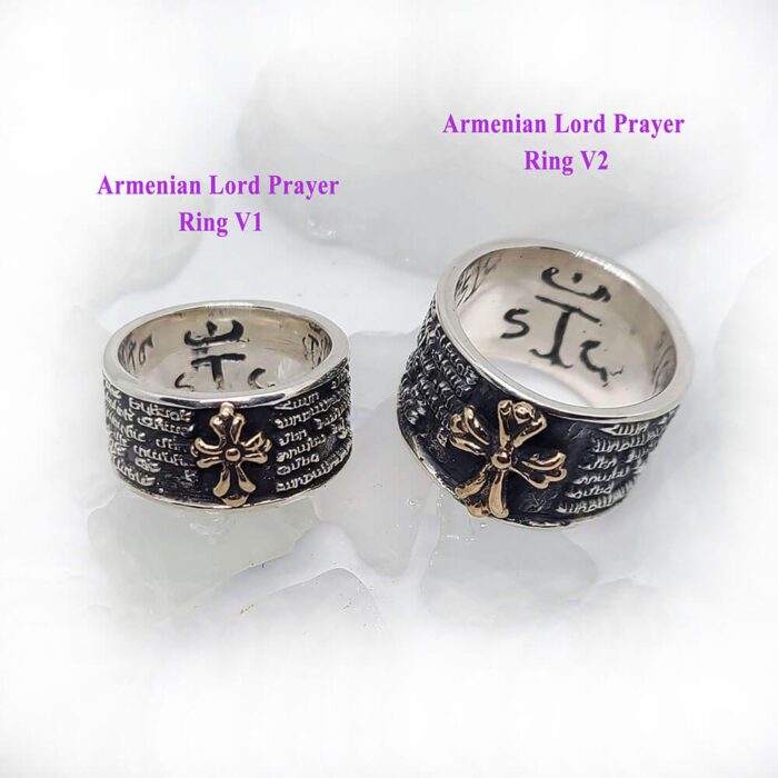Armenian Lord Prayer Sterling Silver Ring V1 with V2 1