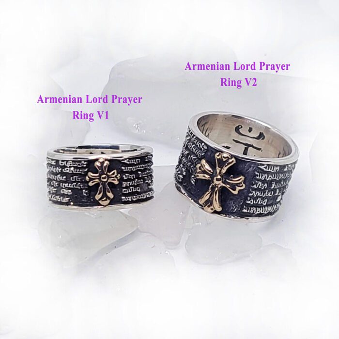Armenian Lord Prayer Sterling Silver Ring V1 with V2 2