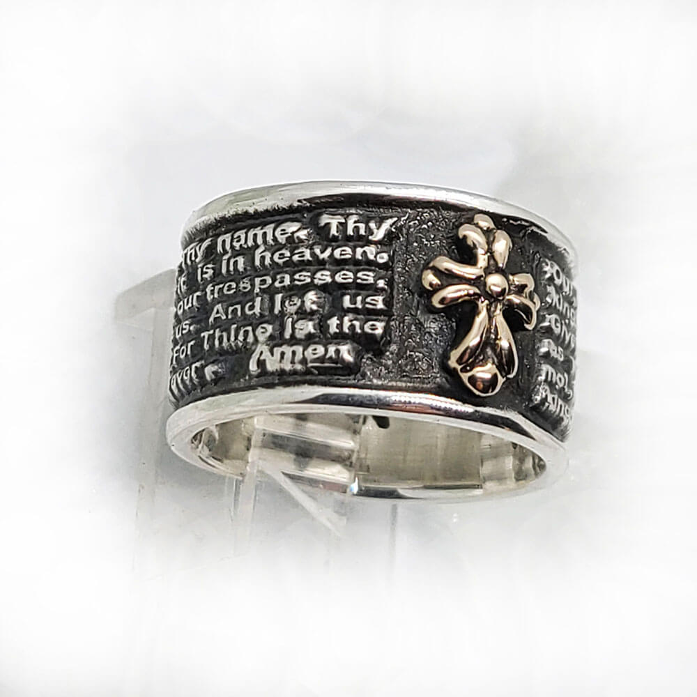 English Prayer Sterling Silver Ring 1